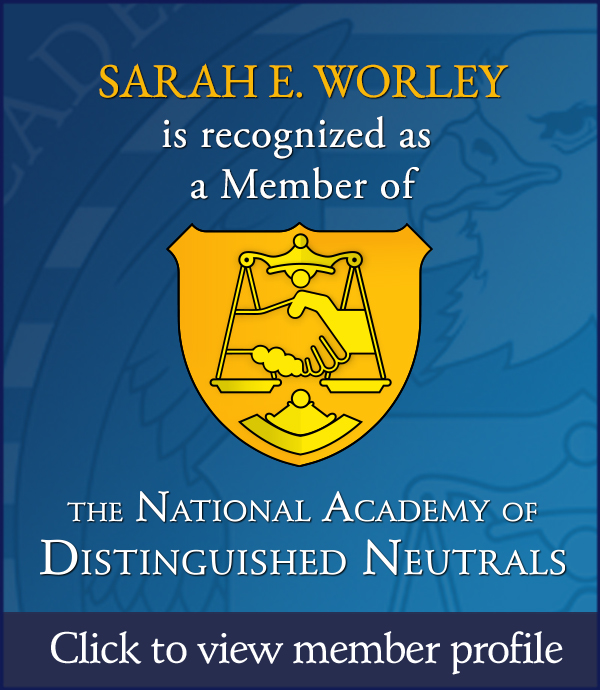 National Academy of Distinguished Neutrals - Sarah E. Worley